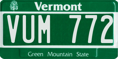 VT license plate VUM772