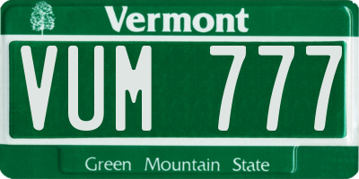 VT license plate VUM777
