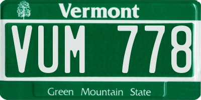 VT license plate VUM778