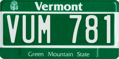 VT license plate VUM781