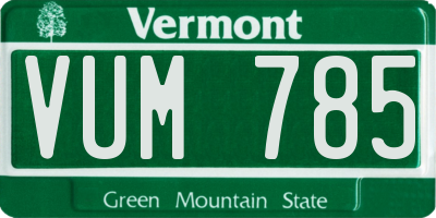 VT license plate VUM785