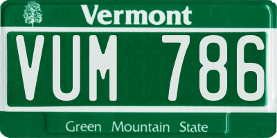 VT license plate VUM786