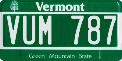 VT license plate VUM787