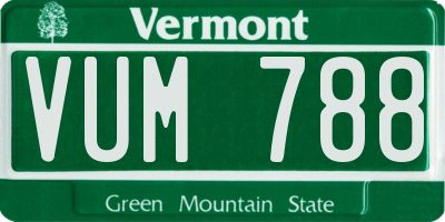 VT license plate VUM788