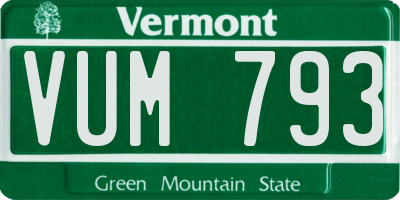 VT license plate VUM793