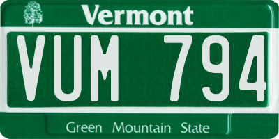 VT license plate VUM794