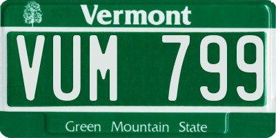 VT license plate VUM799