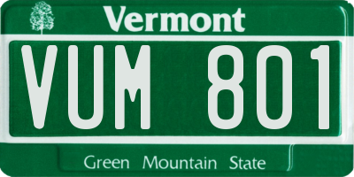 VT license plate VUM801