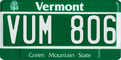 VT license plate VUM806