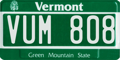 VT license plate VUM808