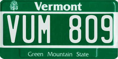 VT license plate VUM809