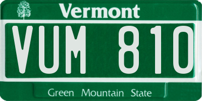 VT license plate VUM810