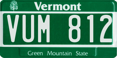 VT license plate VUM812