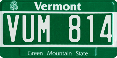VT license plate VUM814