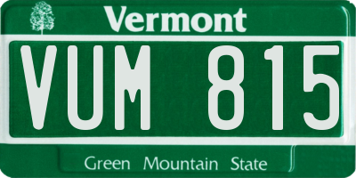 VT license plate VUM815