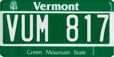 VT license plate VUM817