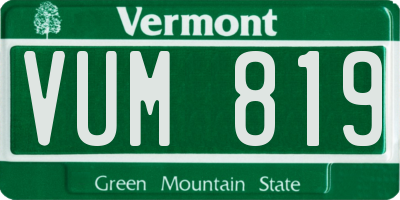 VT license plate VUM819