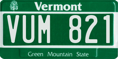 VT license plate VUM821