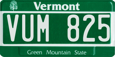 VT license plate VUM825
