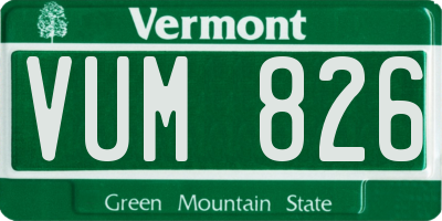 VT license plate VUM826