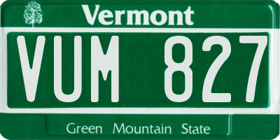 VT license plate VUM827
