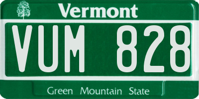 VT license plate VUM828