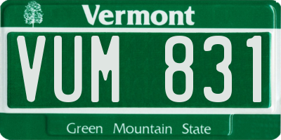 VT license plate VUM831