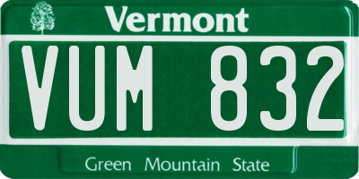 VT license plate VUM832