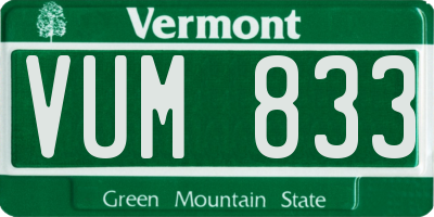 VT license plate VUM833