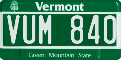 VT license plate VUM840