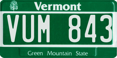 VT license plate VUM843