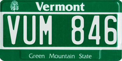 VT license plate VUM846