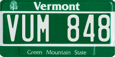 VT license plate VUM848