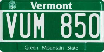 VT license plate VUM850