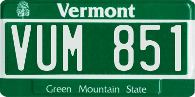 VT license plate VUM851