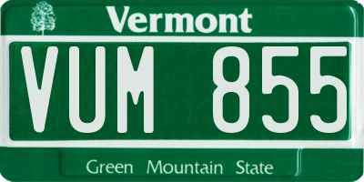 VT license plate VUM855