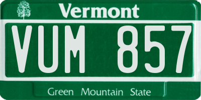 VT license plate VUM857
