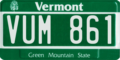 VT license plate VUM861