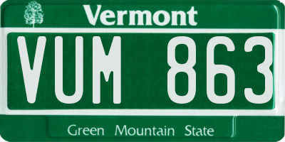 VT license plate VUM863