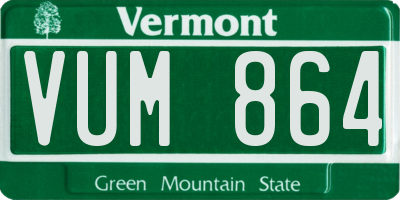 VT license plate VUM864