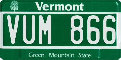 VT license plate VUM866