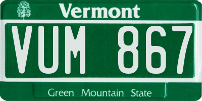 VT license plate VUM867