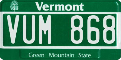 VT license plate VUM868