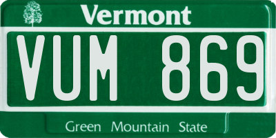 VT license plate VUM869