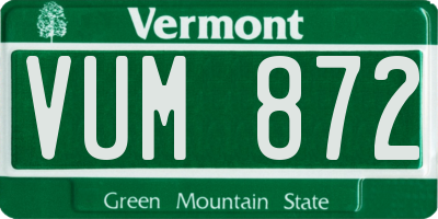 VT license plate VUM872