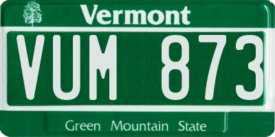 VT license plate VUM873