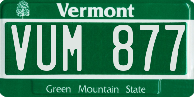 VT license plate VUM877