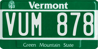VT license plate VUM878