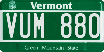 VT license plate VUM880