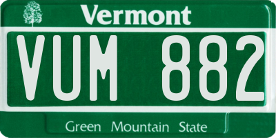 VT license plate VUM882